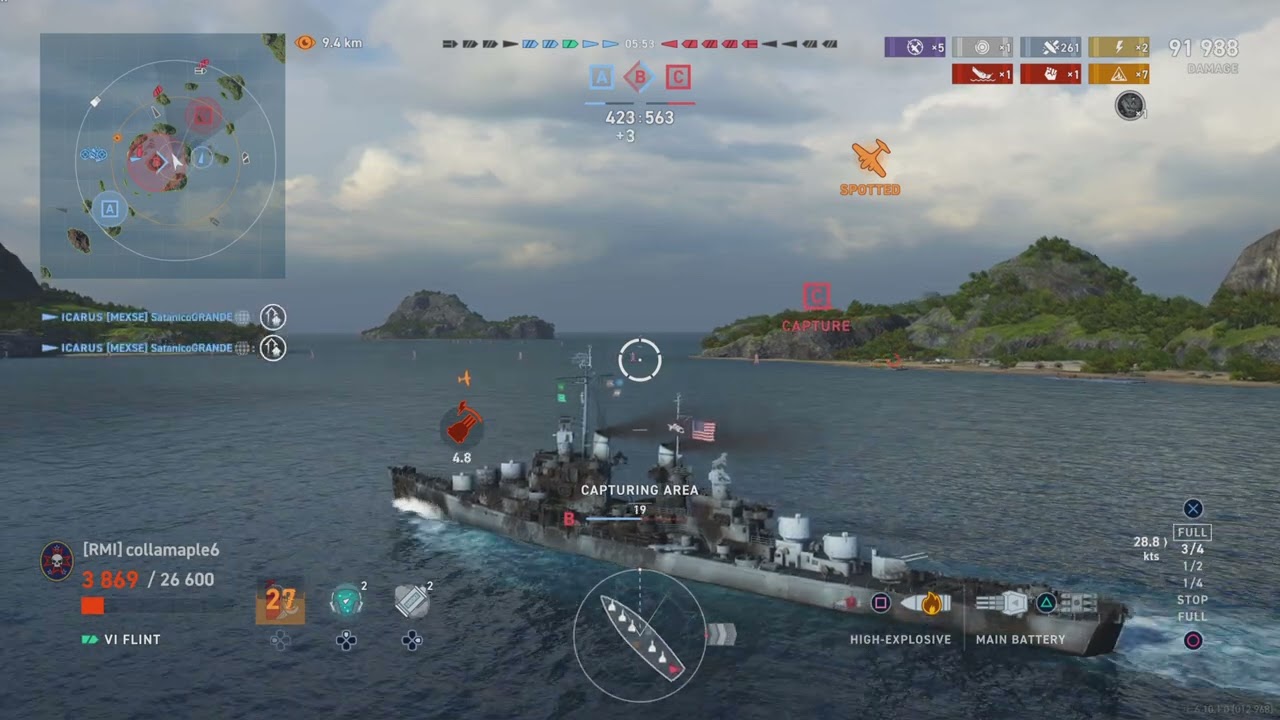 Flint [3775xp][180k damage] World of Warships: Legends