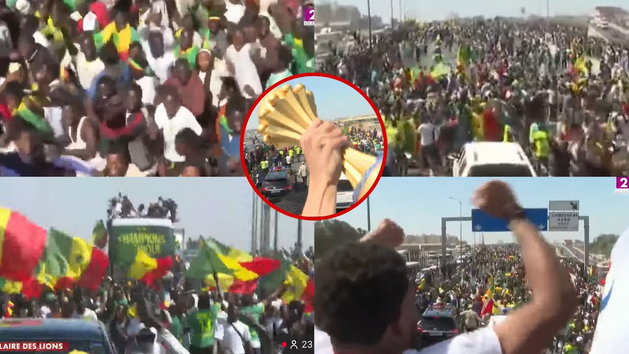 Une foule monstrueuse à la Patte d’Oie pour accueillir les Lions du Sénégal, Du jamais vue 