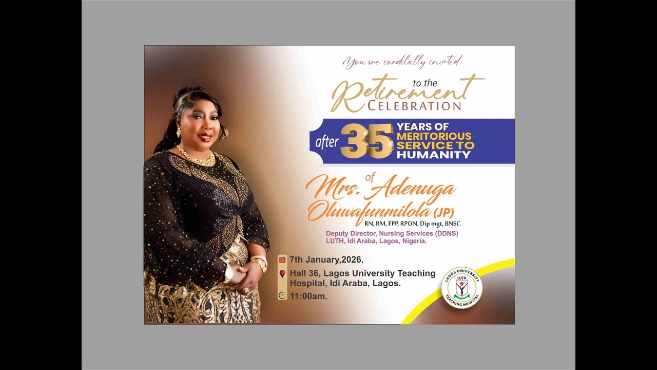 35 Years Service Retirement Celebrations Of Mrs Adenuga Oluwafunmilola (JP)