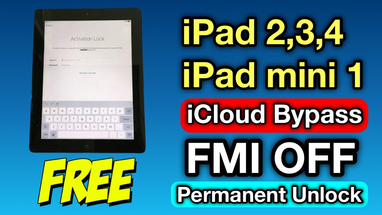 FREE iPad 2,3,4 iPad mini 1 iCloud Bypass FMI OFF Full Tutorial 2025