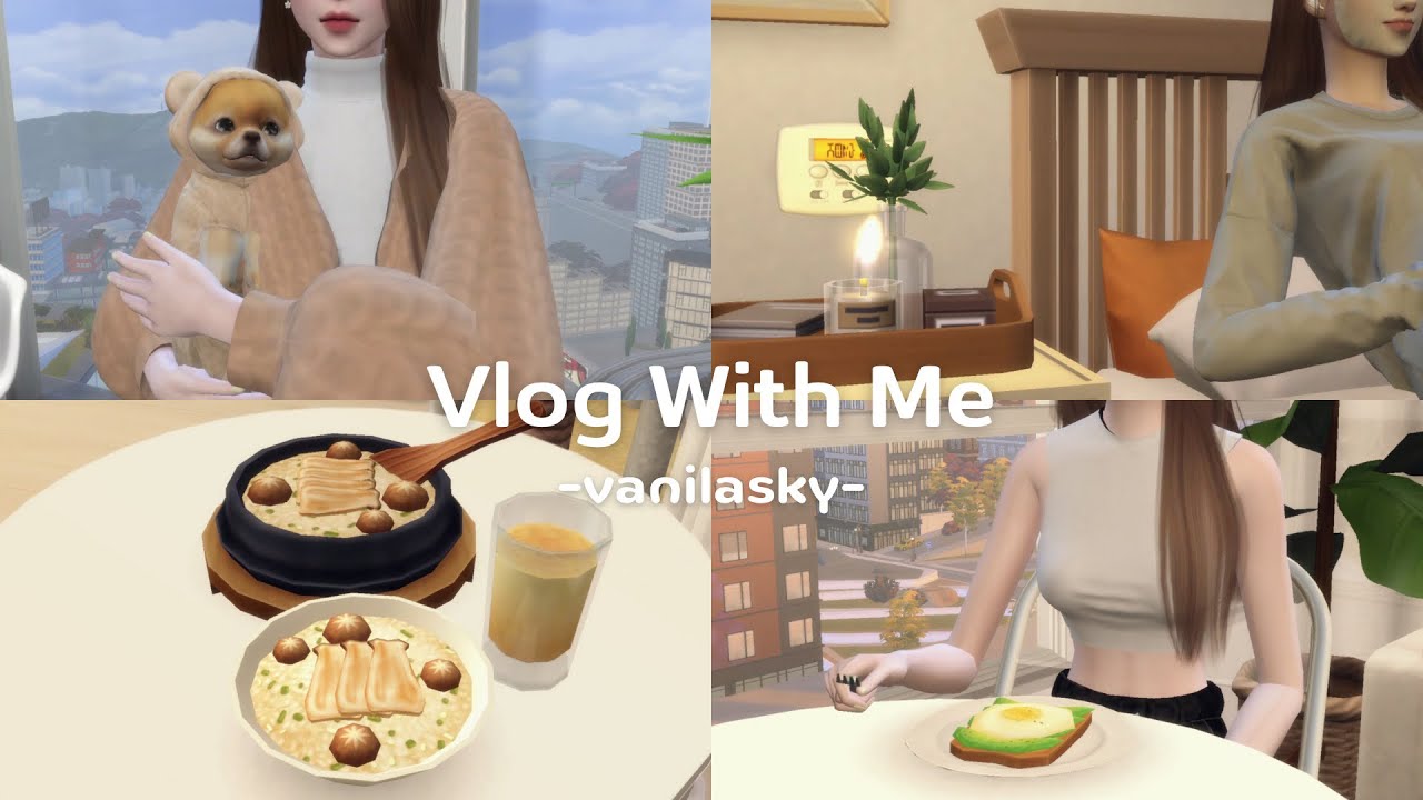 [ Sims 4 Vlog ]ヾ🍂ꔛ𓈒🍞 ⿻ workout, meet friend and room tour ect.