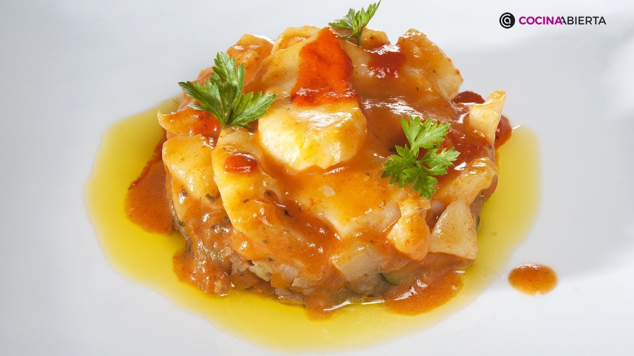 BACALAO al PILPIL con pimientos y tomate - Receta tradicional vasca - Bruno Oteiza