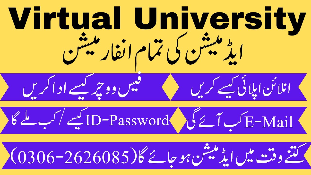 How to confirm Virtual University admission | Vu admission status online | VU id password details