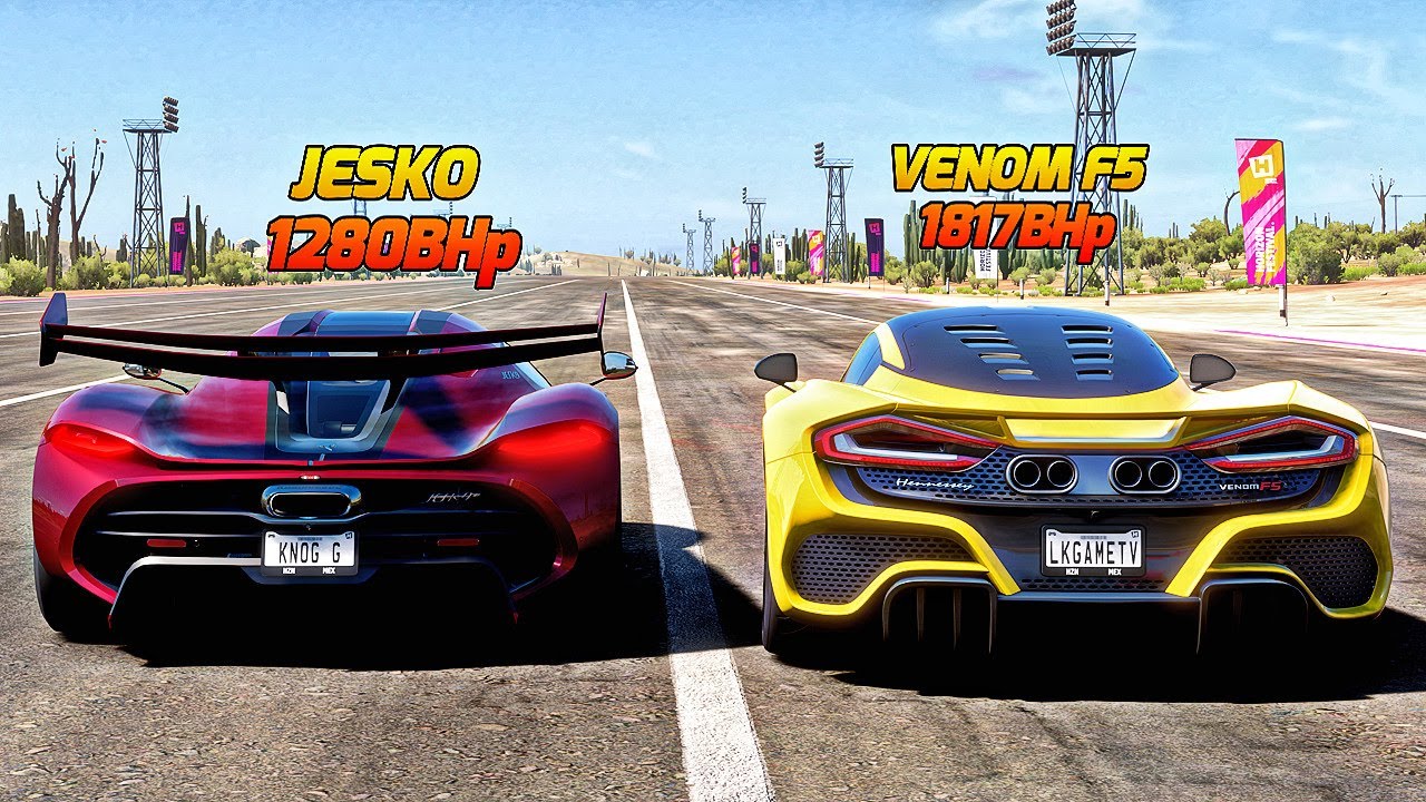 FH5 DRAG RACE: Hennessey Venom F5 vs Koenigsegg Jesko