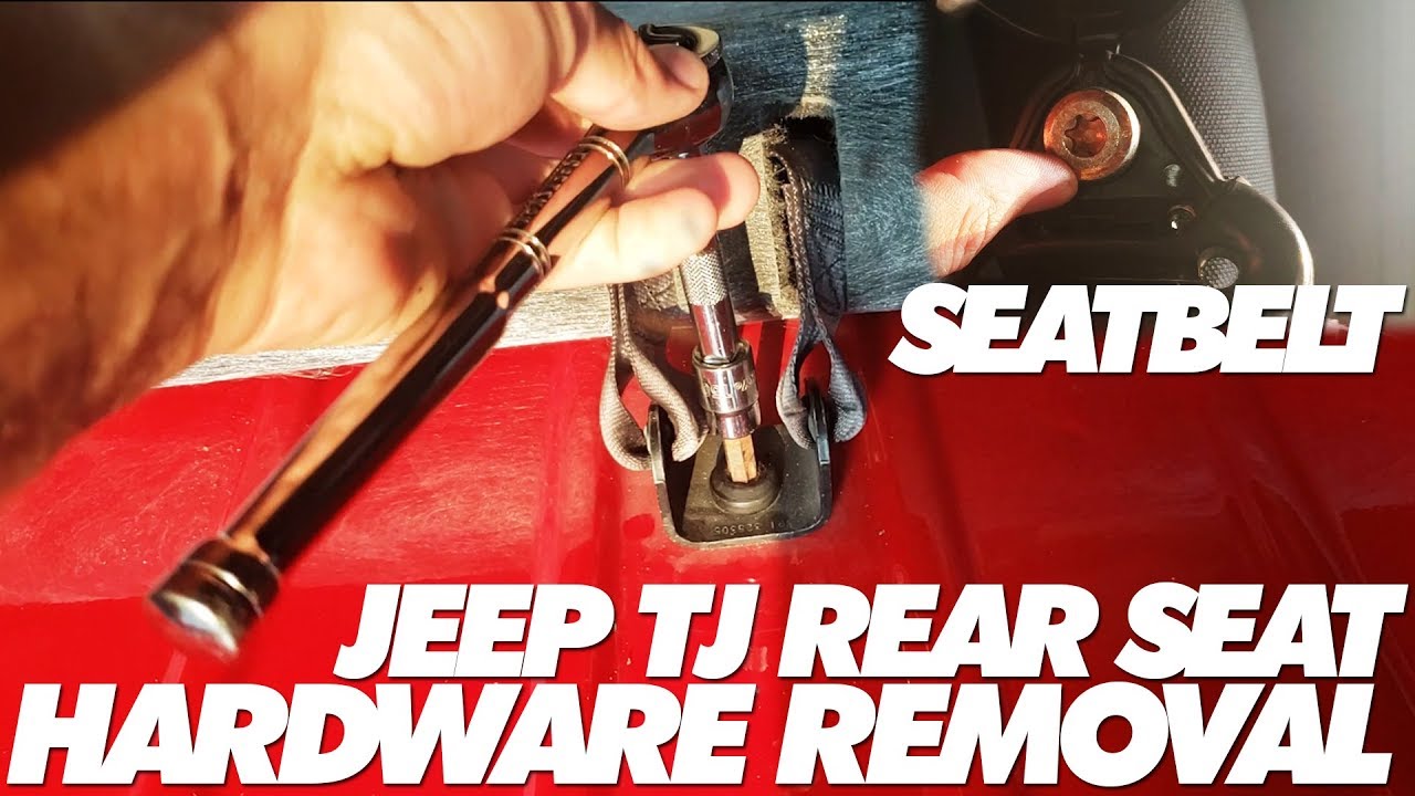 Снятие крепежа заднего сиденья Jeep TJ + снятие ремня безопасности
