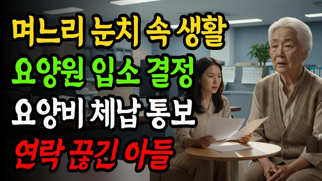 아들이 연락을 끊었습니다. 요양비 체납 통보를 받은 노모의 이야기