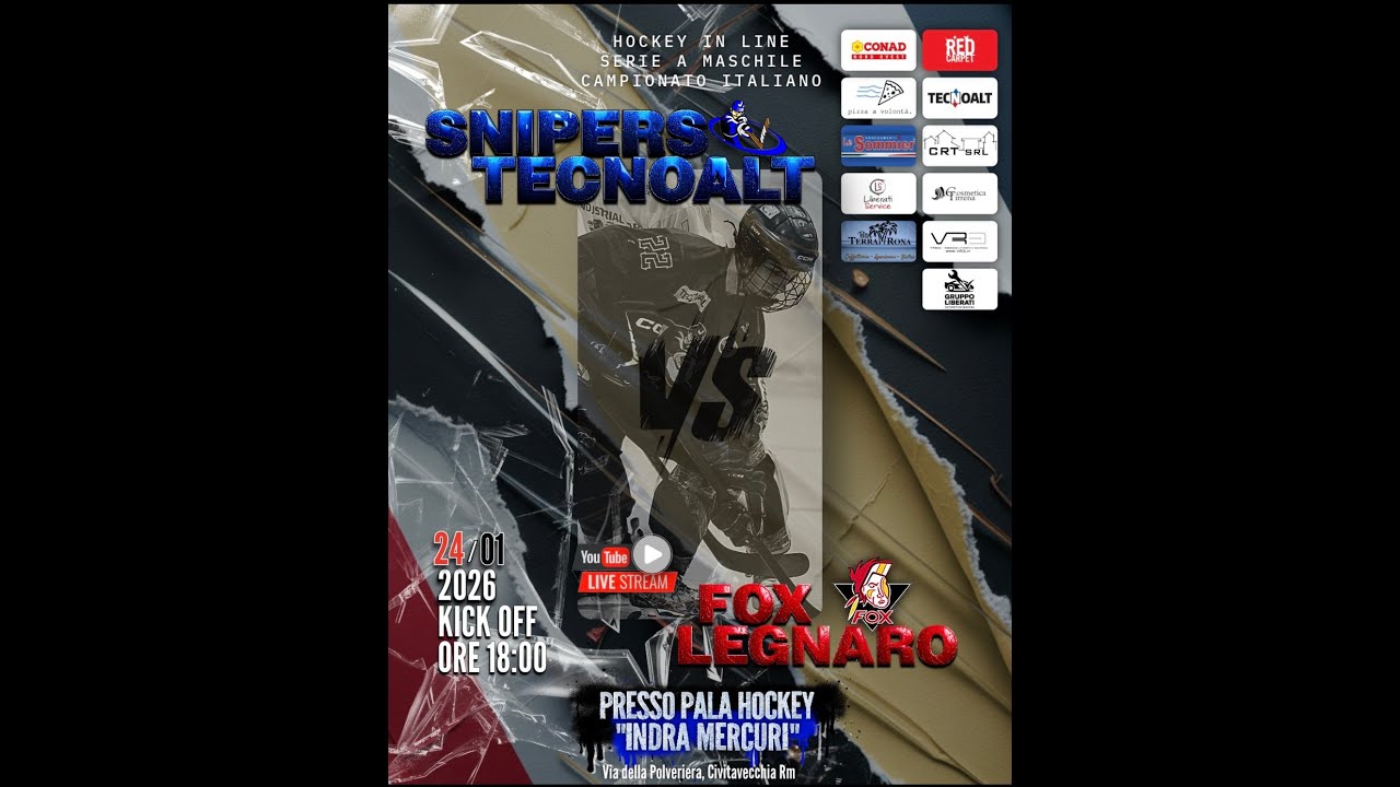 SNIPERS TECNOALT VS LEGNARO FOX HOCKEY IN LINE SERIE A MASCHILE