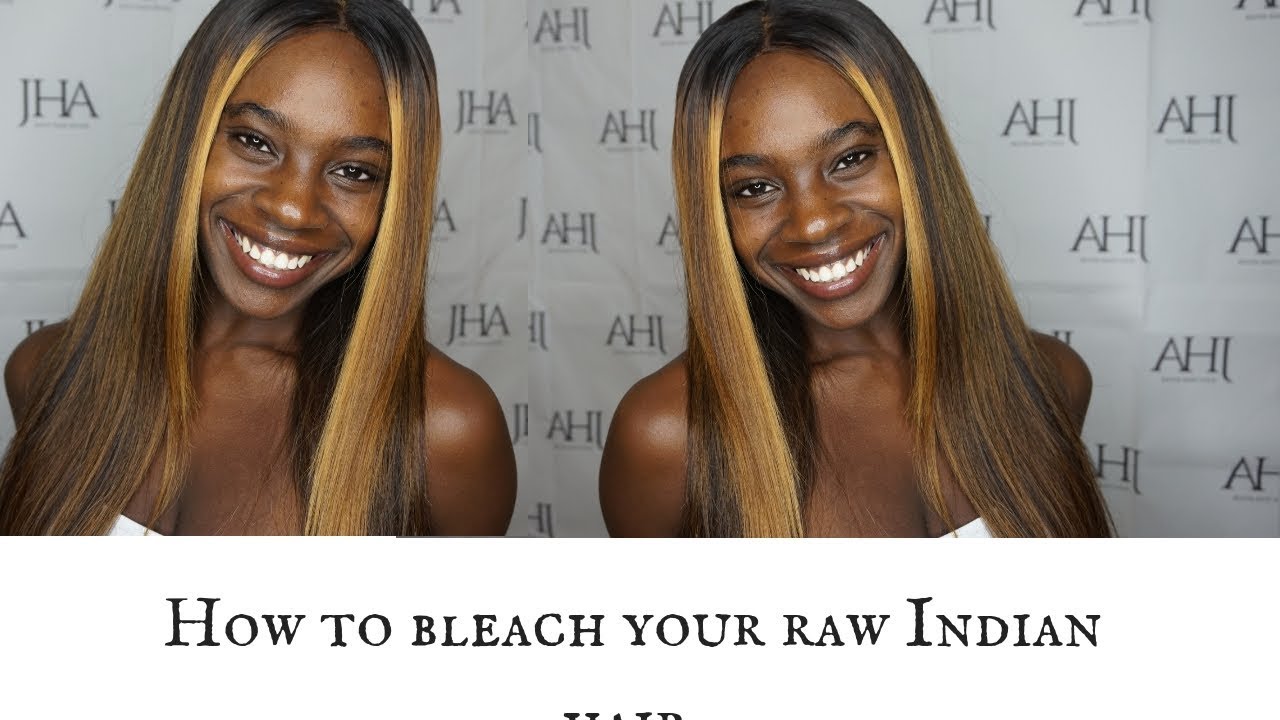 How to: BLEACH HAIR FROM BLACK TO BLONDE NO DAMAGE| how to Blonde highlights| Raw Indian hair