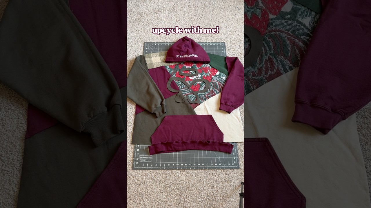 would you wear this? 🍓 made with scrap fabric from previous projects! #upcycling #thriftflip