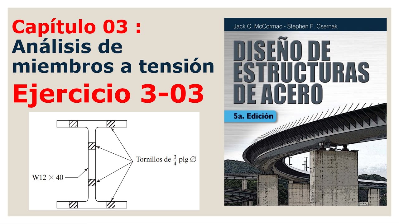Ejercicio 3.03 | Capitulo 03 – Análisis de Miembros a Tensión – McCormac
