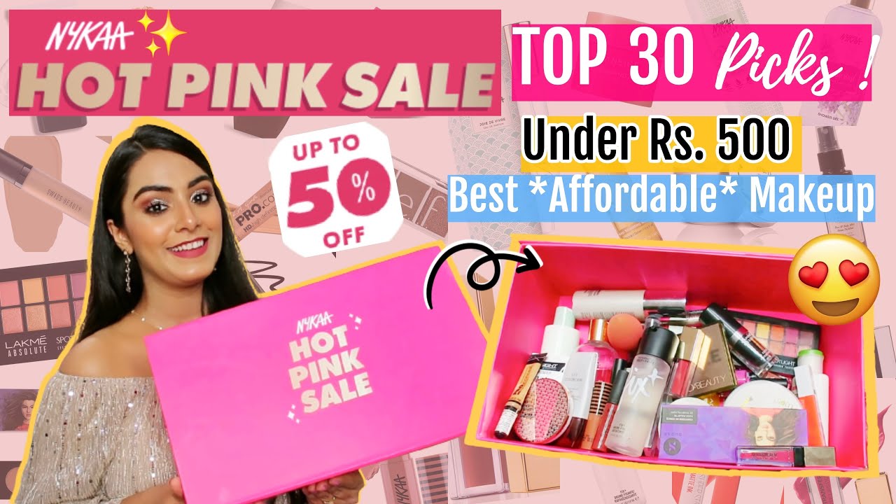 Under 500 *Best* Makeup Recommendations For Nykaa's HOT PINK SALE | Top 30 Products You Need To Try