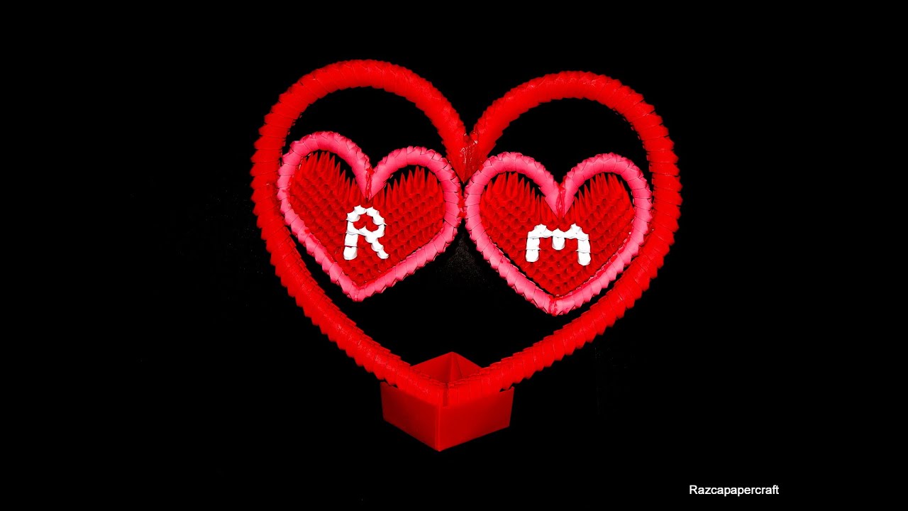 3d origami Heart  tutorial part1