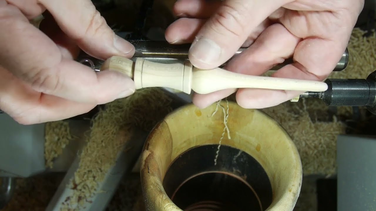 Woodturning -  Icicle ornament from a piece of Sycamore - #festiveskewchallenge23