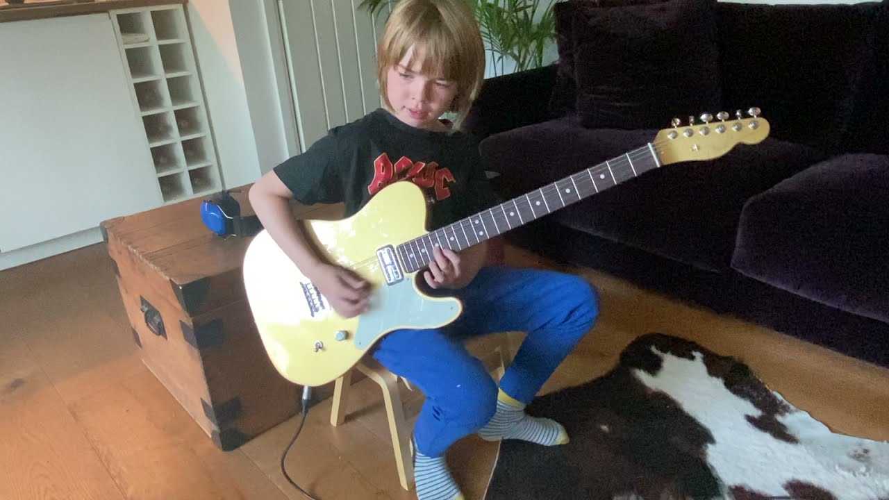 The Weeknd - Blinding Lights - Guitar Cover by 7 year old Jake