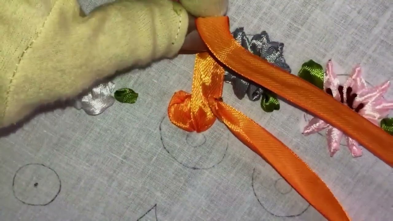 Ribbon embroidery/16 ribbon embroidery flowers step by step/hand embroidery.