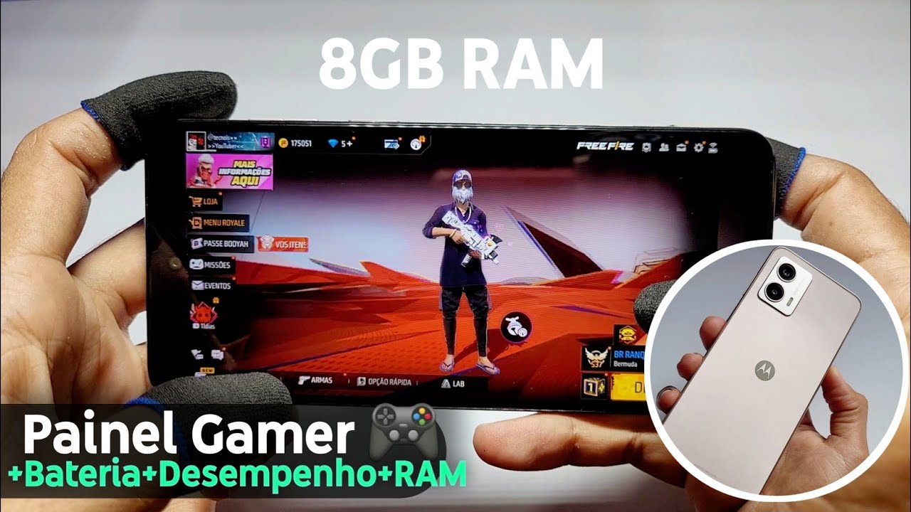 🌟Android 14 dobrou Bateria e RAM do Moto G53 5G😲Free Fire+Teste de Bateria