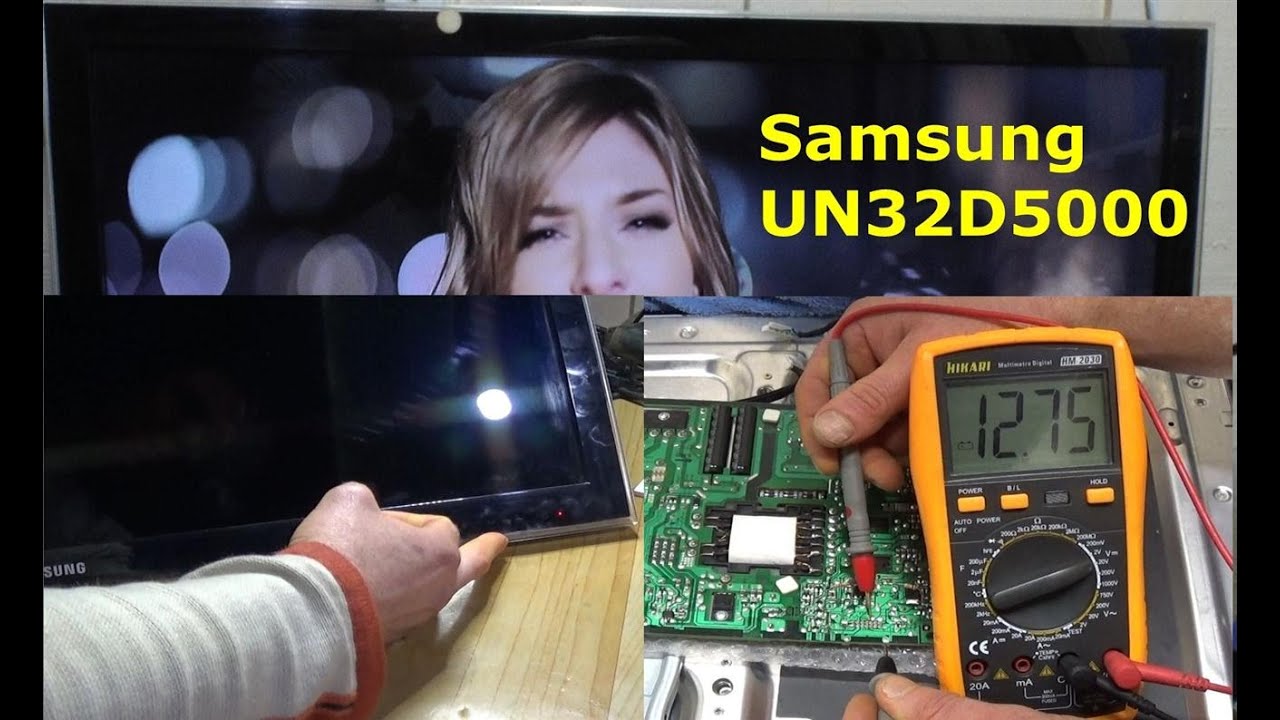 Tv Samsung 32 não liga só pisca led do painel Un32d5000 conserto