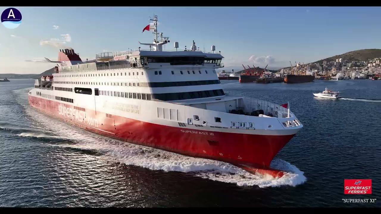 “SUPERFAST XI” #SuperfastFerries - Απόπλους από την ναυπηγοεπισκευαστική ζώνη Περάματος (22/3/2023)