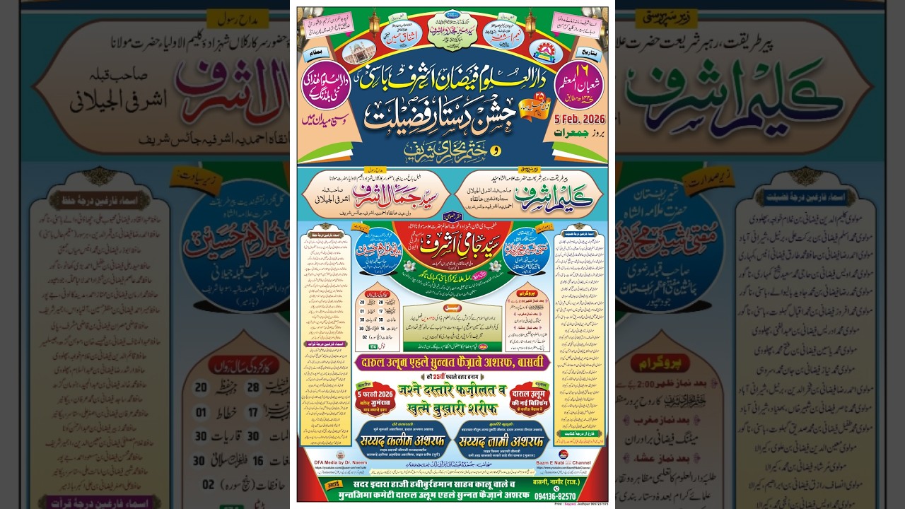 Jashn-e-Dastarbandi Faizan-e-Ashraf | Syed Jami Ashraf | Syed Kalim Ashraf | Basni Rajasthan Live