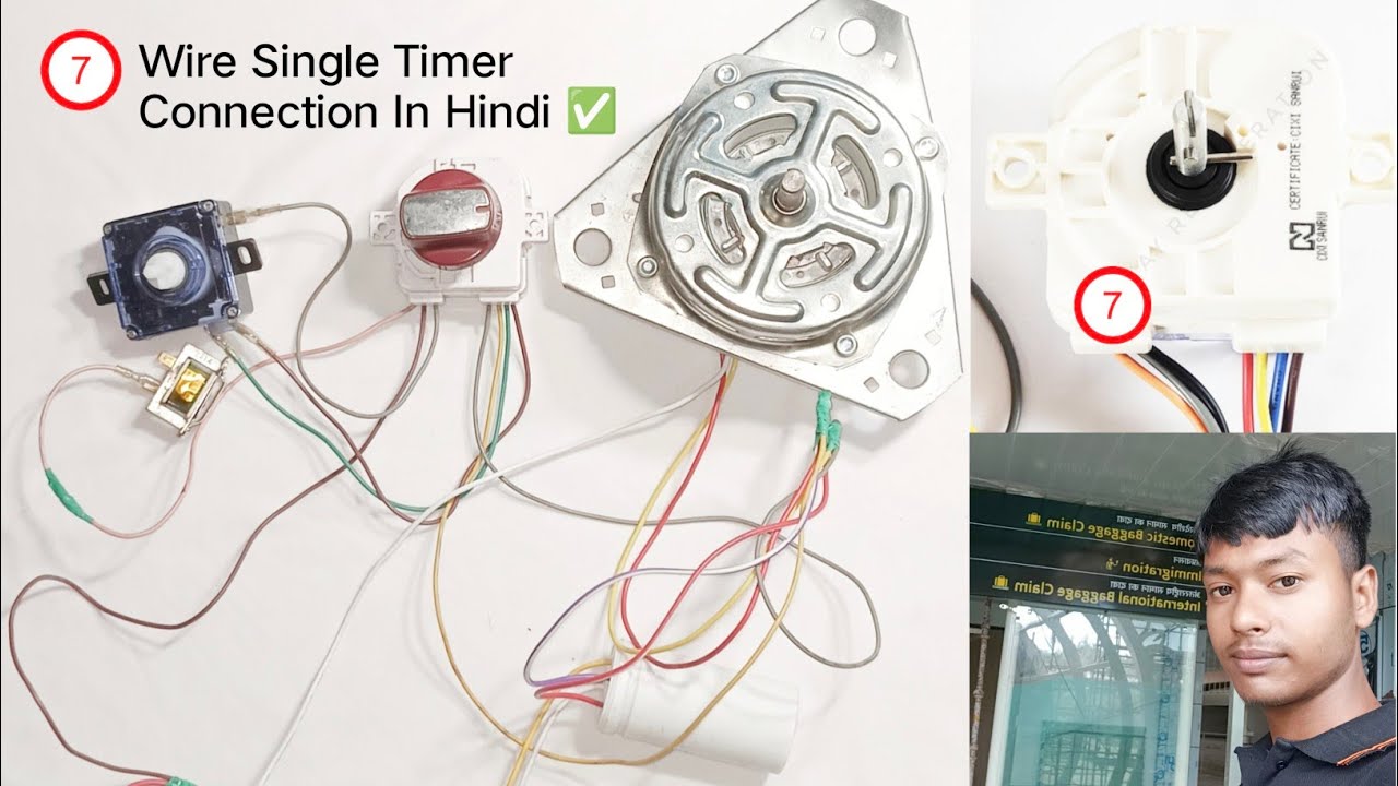 7 Wire Timer Connection Step By Step In Hindi ✅ || @Washing Machine 7 Wire Timer Connection 💯