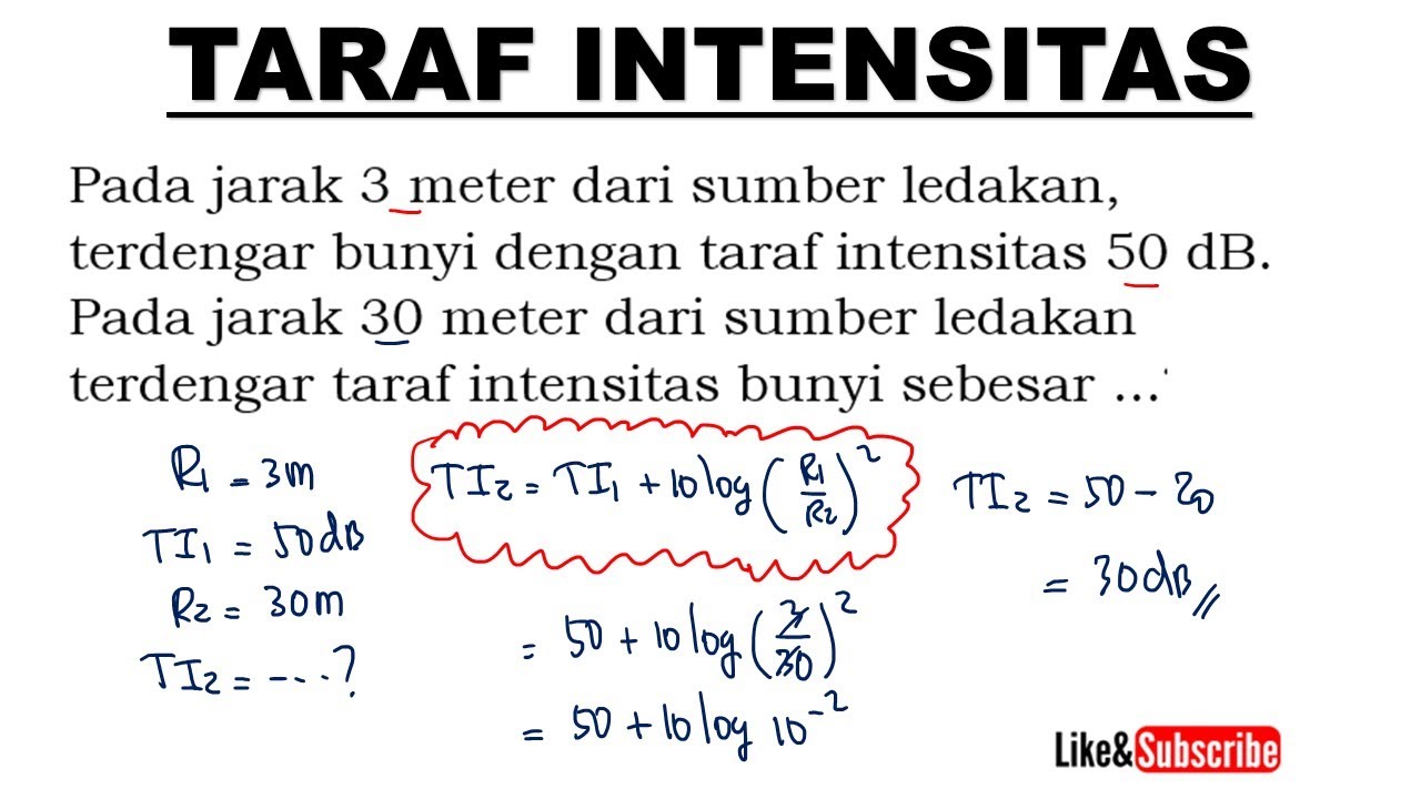 TARAF INTENSITAS BUNYI JARAK SUMBER BERUBAH | Gelombang Bunyi Fisika SMA Kelas 11
