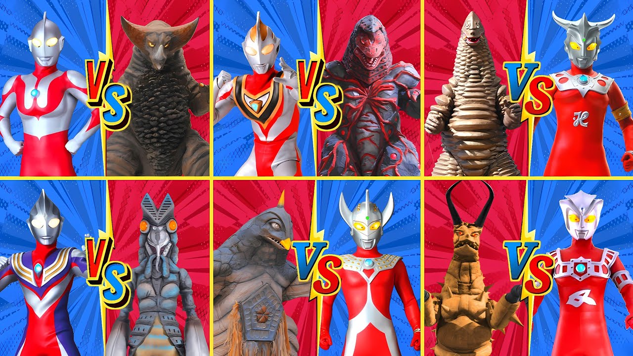 ウルトラマン VS GOMORA, ULTRAMAN TIGA VS ALIEN BALTAN, GAIA VS GOLZA, BEMSTAR VS TARO #ウルトラマン #怪獣 #kaiju 