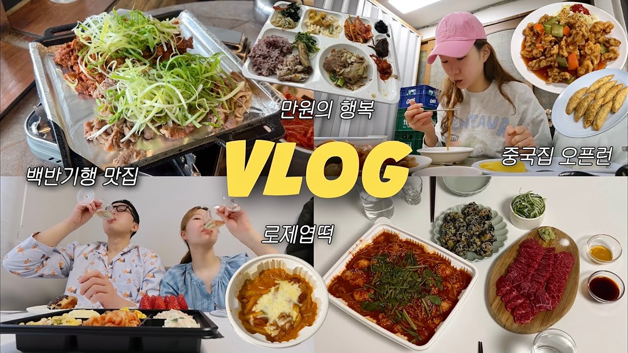 먹방VLOGㅣ부지런히 움직여야 한 끼니를 더 먹는다🍽️ (한식뷔페ㅣ로제엽떡ㅣ아구찜ㅣ육사시미ㅣ모둠샐러드ㅣ탕수육ㅣ간짜장ㅣ닭칼국수)