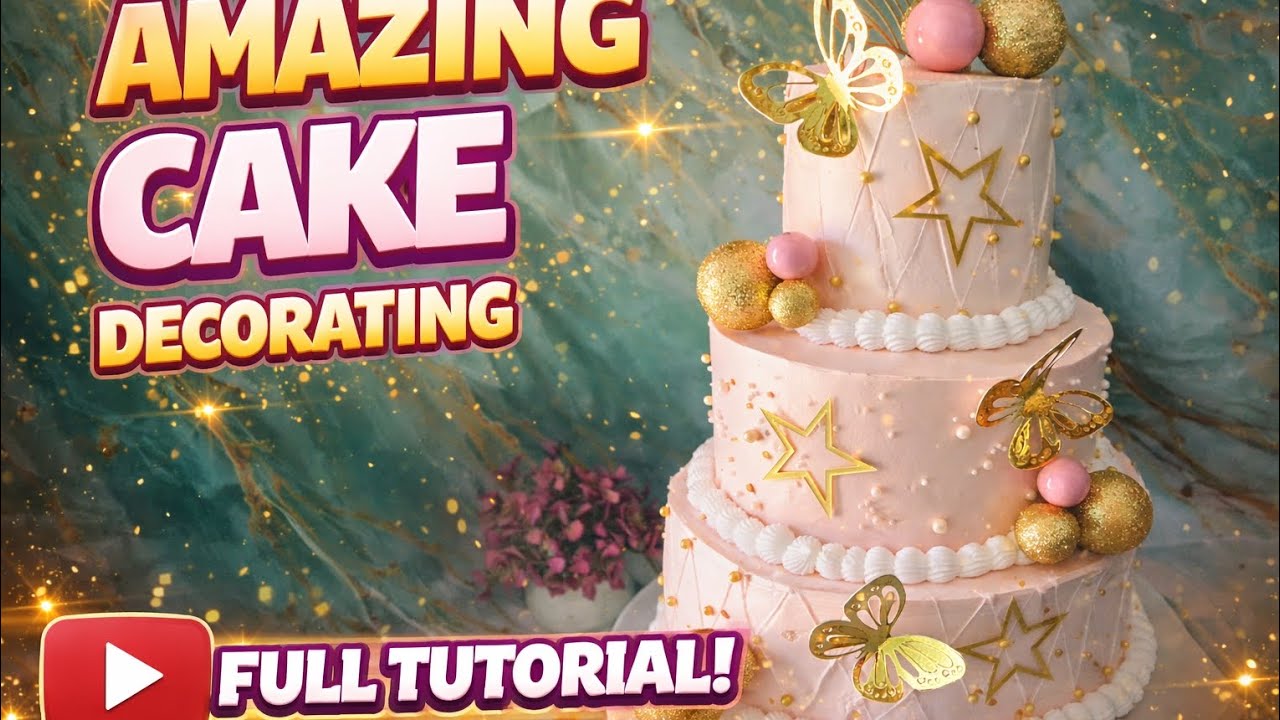 3 Tier Rasmalai Cake Decoration 💛 | Wedding Style Cake | Full Tutorial#newvideo #cakedecorating 