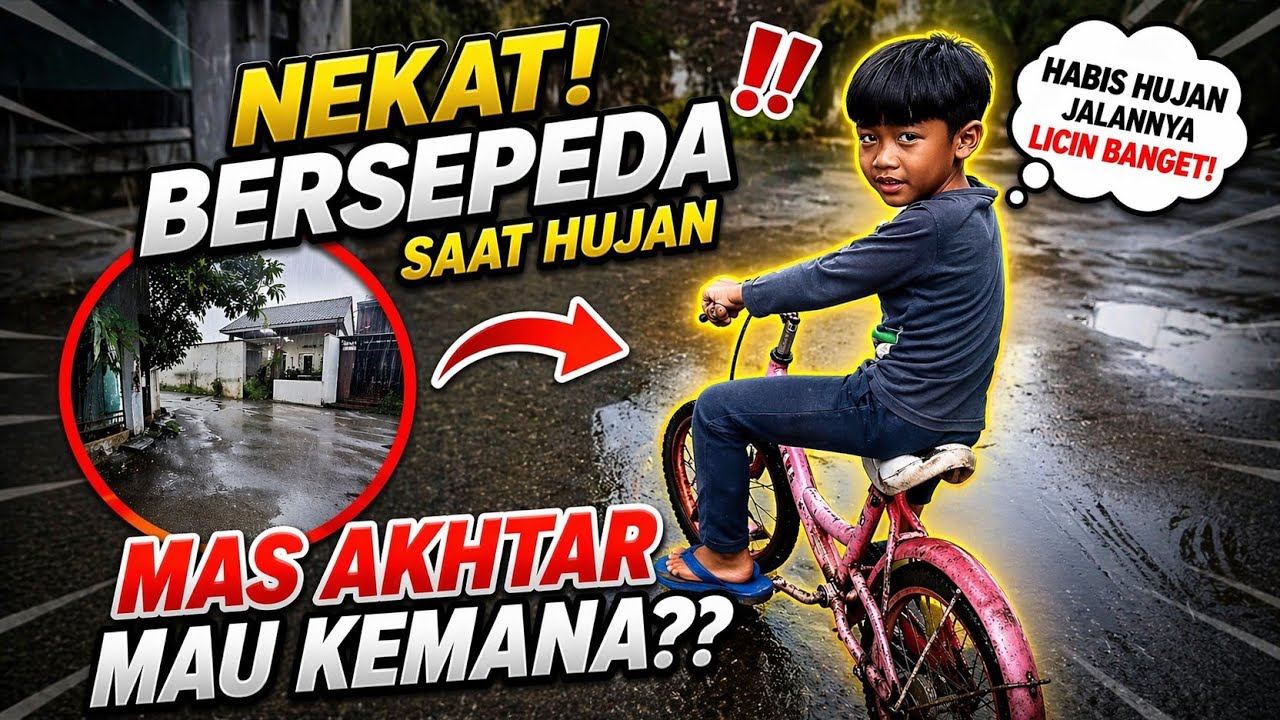 NEKAT BERSEPEDA SAAT HABIS HUJAN | BERMAIN SEPEDA SORE HARI