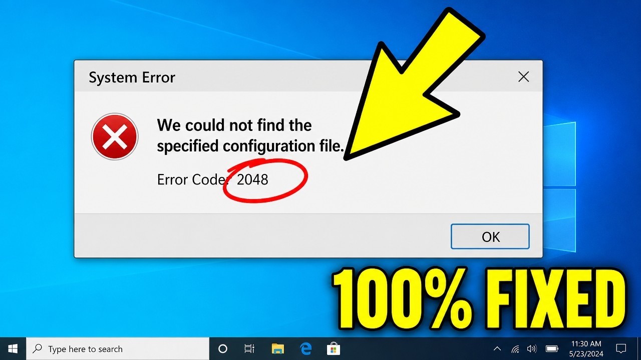 How To Fix We Couldn't Find the Specified Configuration File Error Code 2048