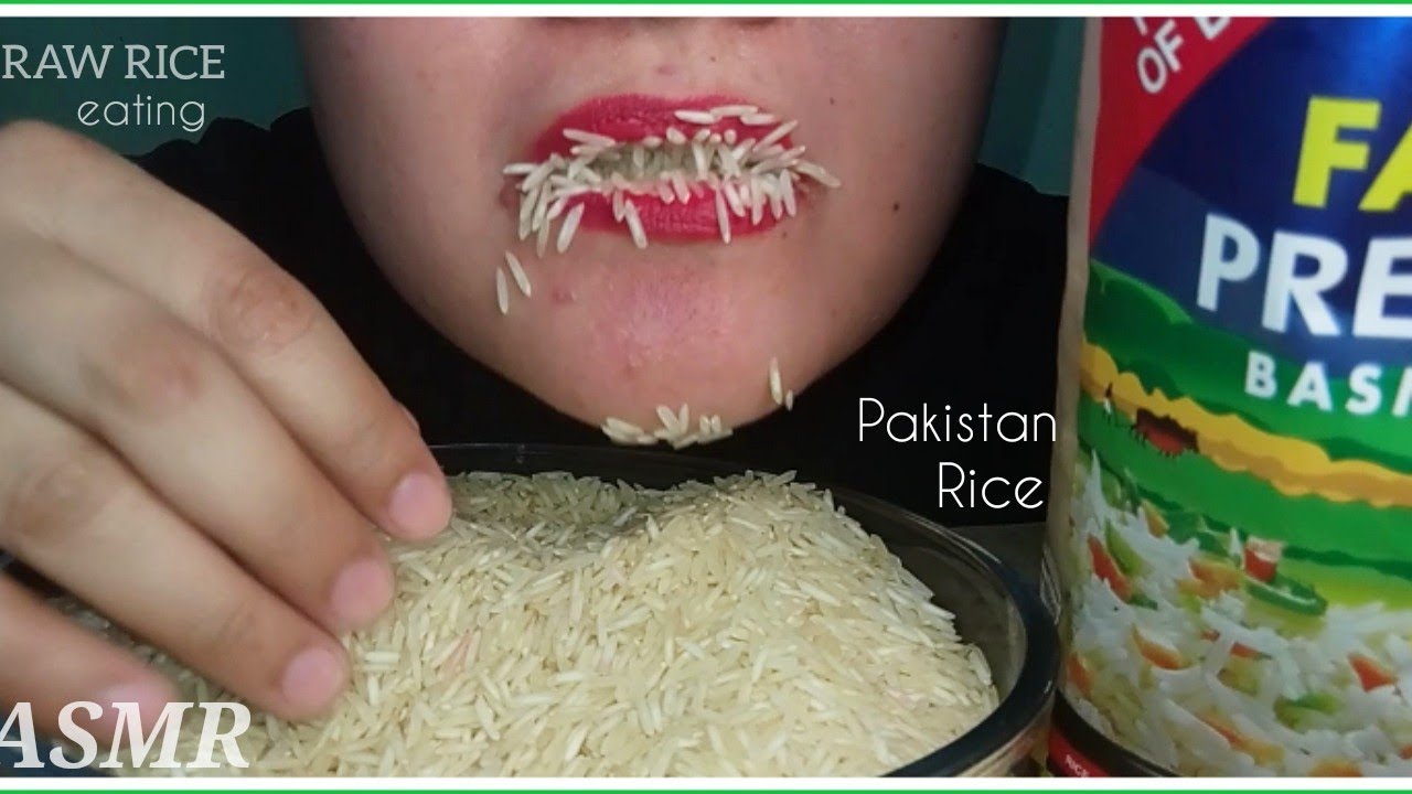 ASMR EATING NEW PACKET OF PAKISTAN RAW RICE @Joylorna8