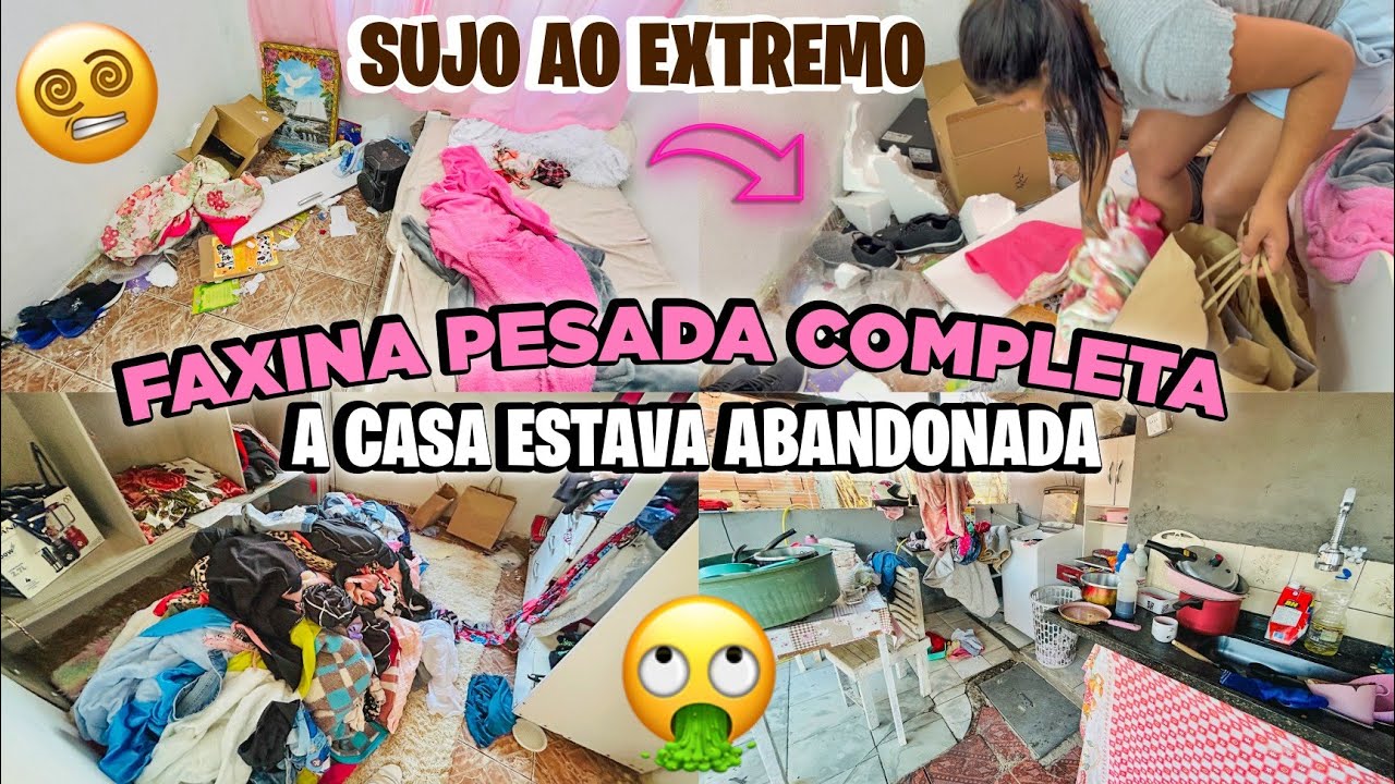 Faxina pesada completa! A casa estava abandonada, sujo ao extremo🤮 MAIS DE 7 HORAS DE FAXINA 🥵
