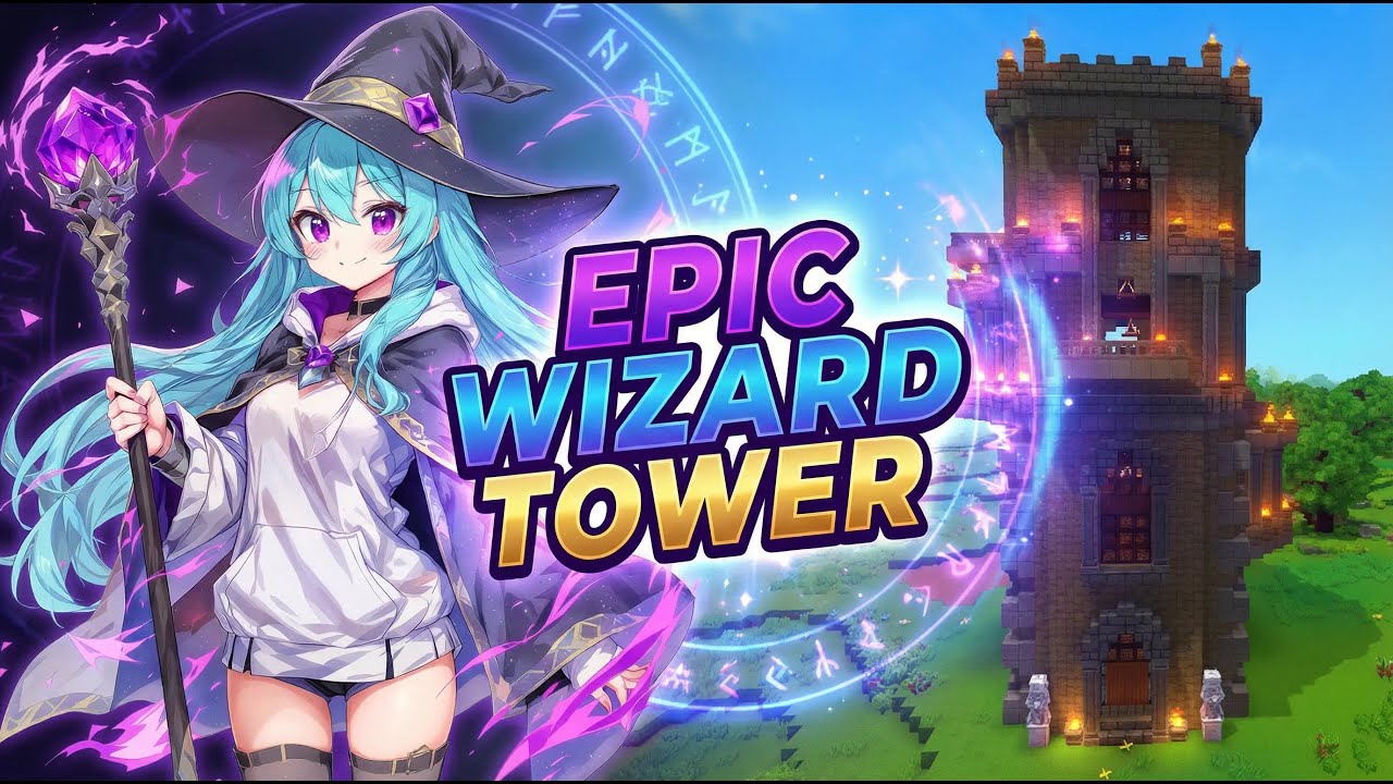 How to build a WIZARD TOWER in Hytale | External Tutorial ✨#Hytale #HytaleBuilds #WizardTower
