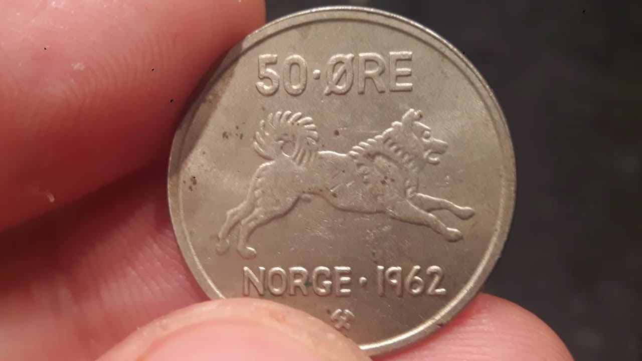 50 ORE Coin NORGE 1962 VALUE - Norway 50 Ore coin value