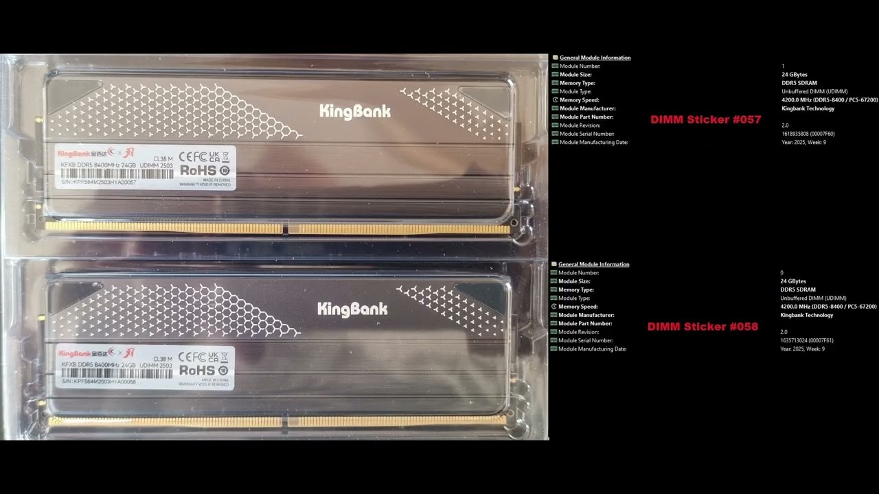 Kingbank Dark 2x24GB 8400C38 SPD Correction
