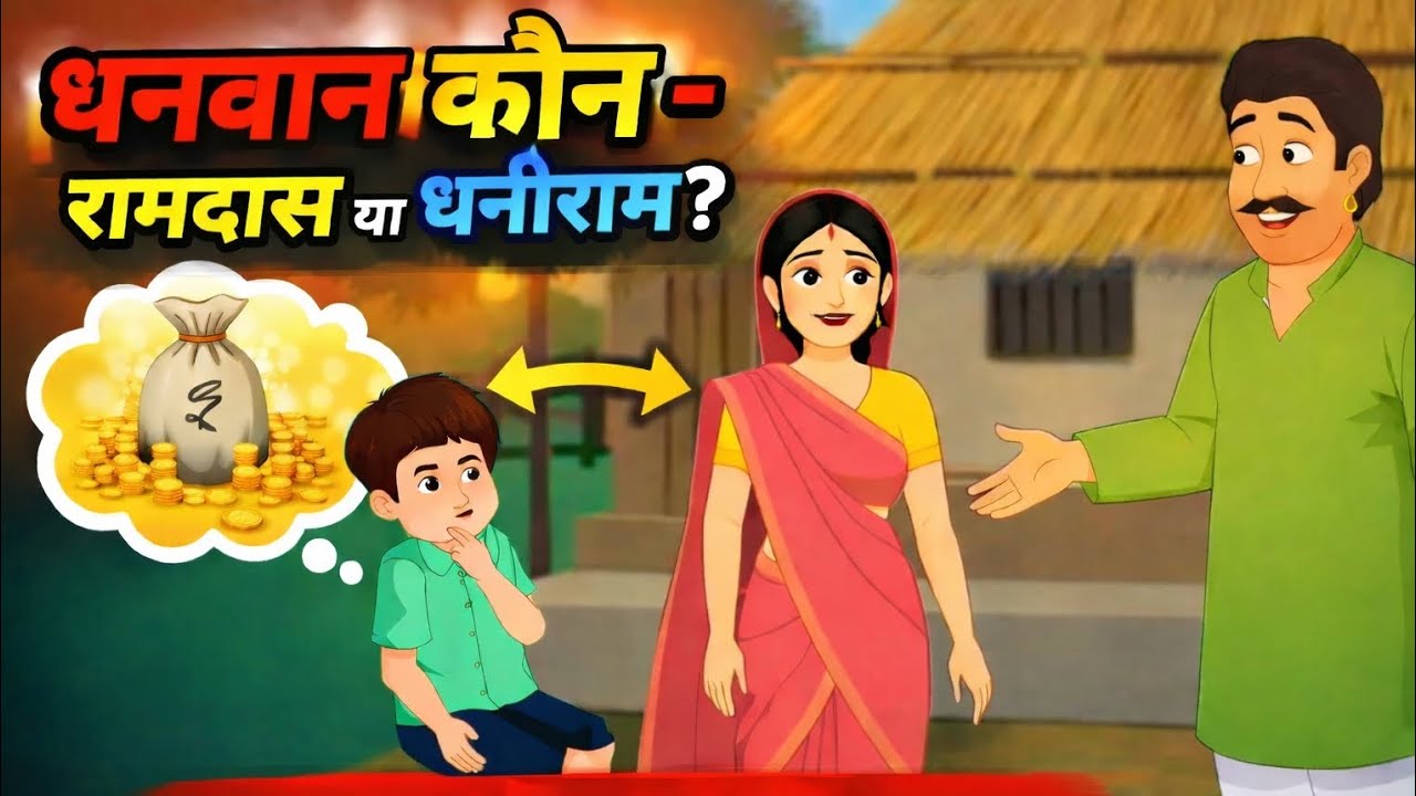 धनवान कौन - रामदास या धनीराम | हिंदी कहानी | Cartoon Moral Story | Dil Se Stories |