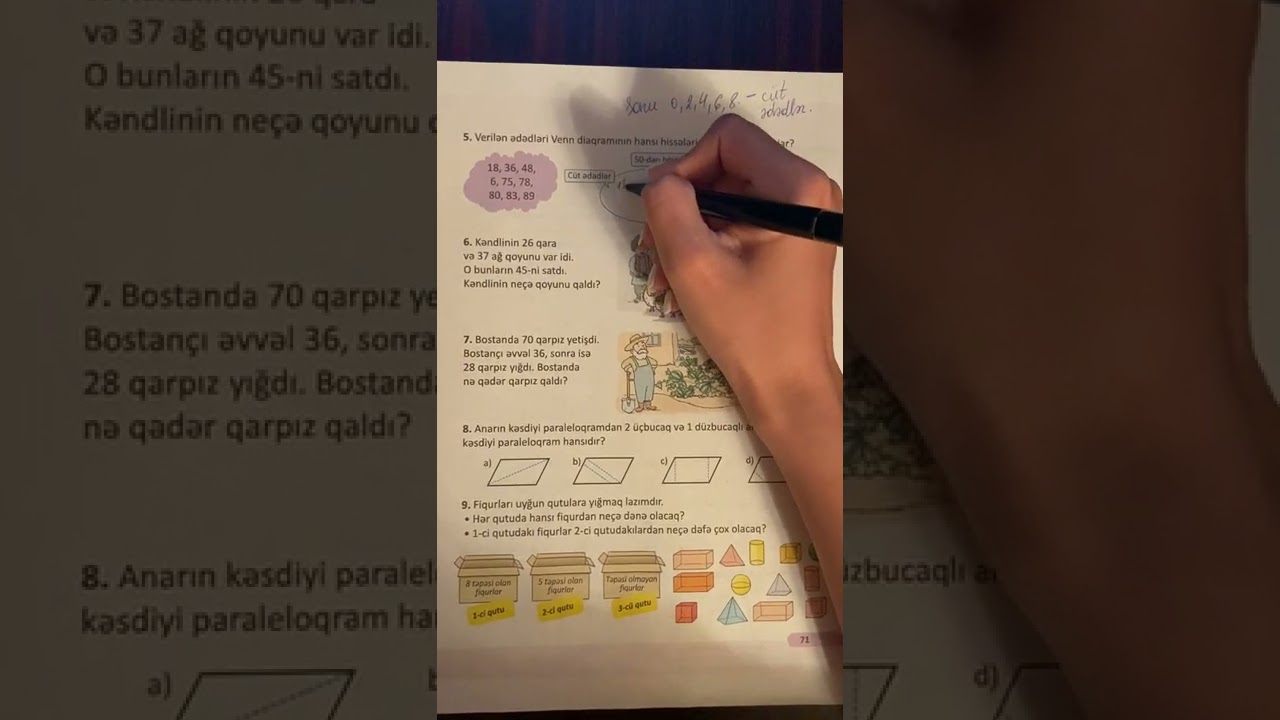 2-ci sinif Riyaziyyat(II hissə) Səh.70,71