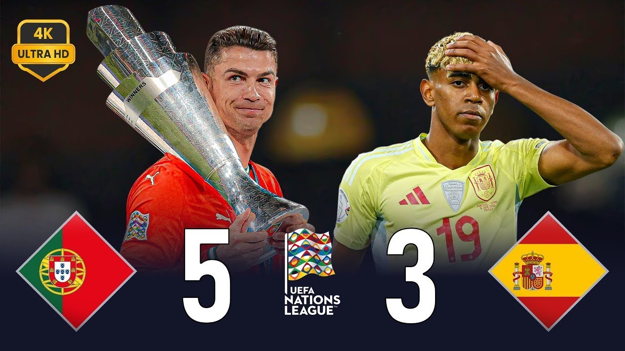 Portugal 2-2 {5-3} Spain 4K UHD UEFA Nation League Final 2025 #ronaldo