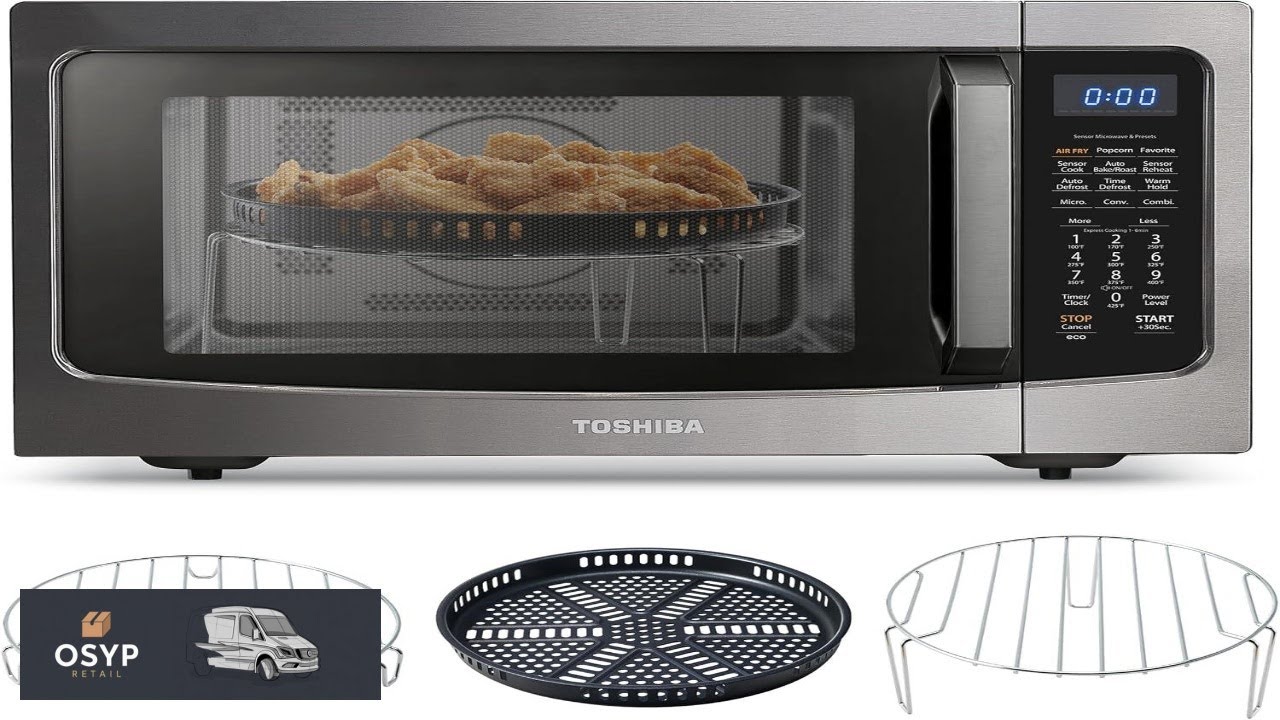 Toshiba Air Fryer Combo 4 in 1 Countertop Microwave Oven Smart Sensor Convection Mute