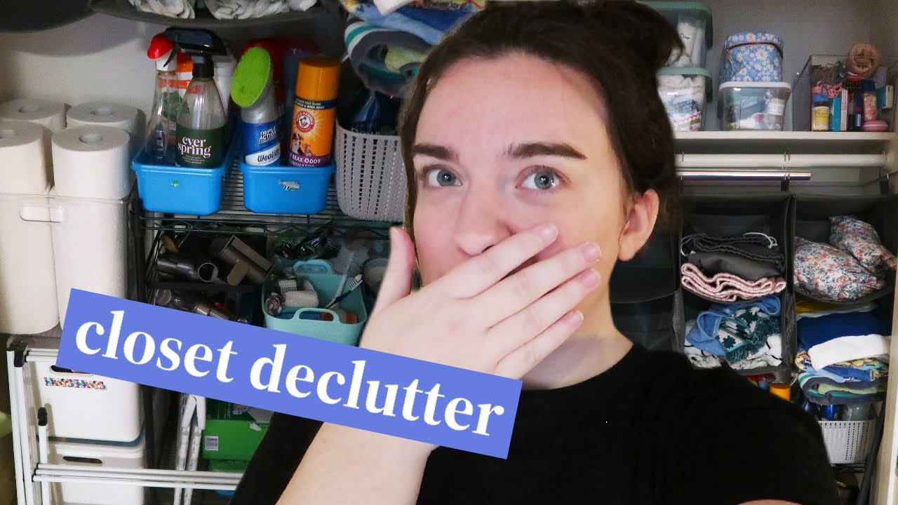 hallway closet organization & declutter! (realistic cleaning motivation)