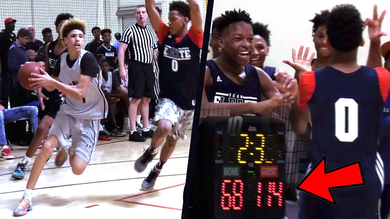 LaMelo Ball VS FRESHMAN SHARPSHOOTER DJ DAVIS! Game Gets UGLY! Big Ballers v Team Eleate