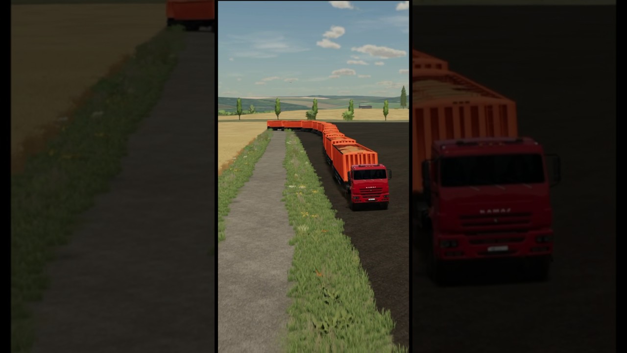 Камаз и 15 прицепов. 560 тонн! #farming #fs22 #shorts #fsmods #farmingmods