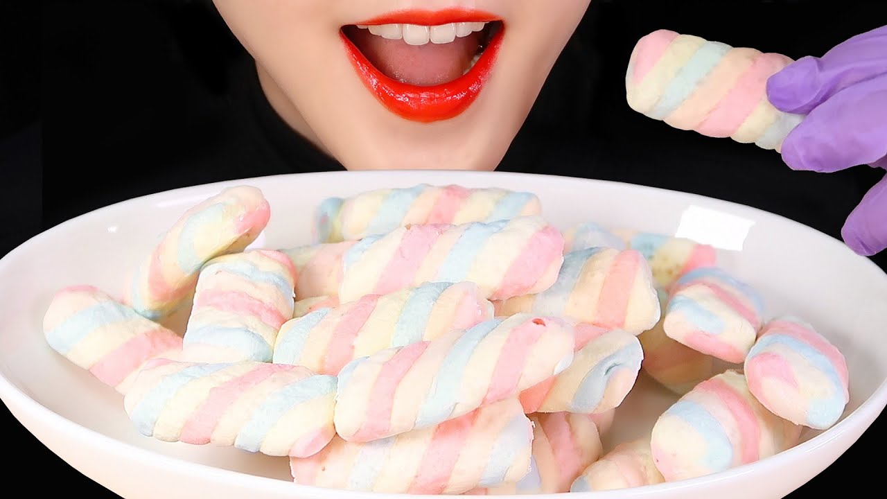 FROZEN MARSHMALLOWS ASMR FROZEN DRIED MARSHMALLOW MUKBANG ASMR ❄️