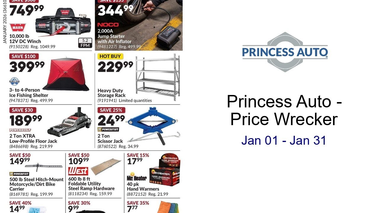 Princess Auto - Price Wrecker Jan 01 - Jan 31