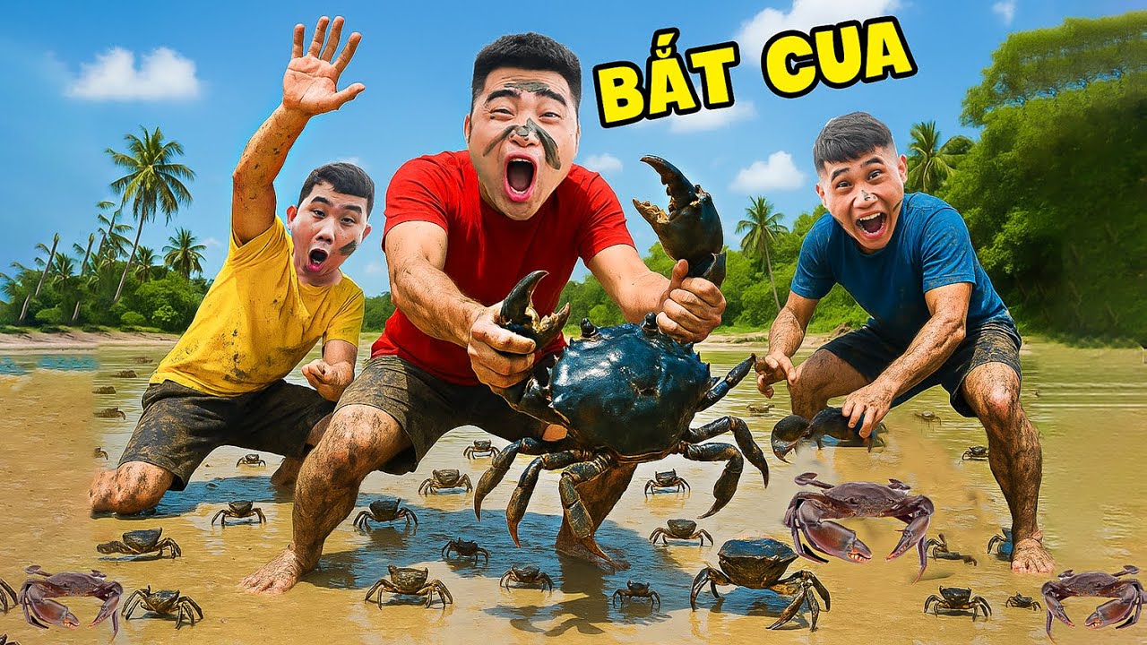 Gấu Đỏ TV - Thử Thách Người Bắt Được Nhiều Cua Trong Suối Nhất Sẽ Thắng 10 Triệu Đồng