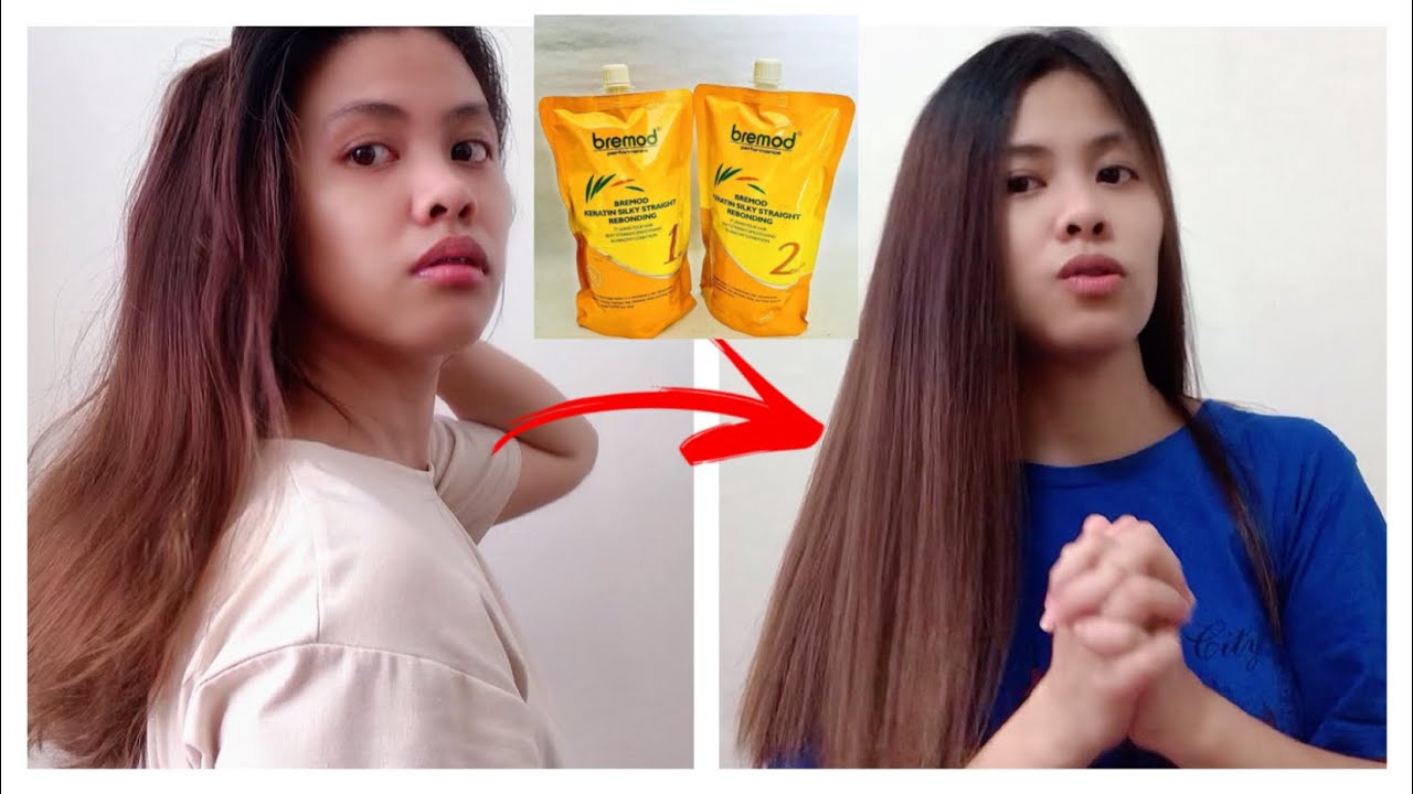 HOW TO REBOND HAIR AT HOME USING BREMOD  KERATIN SILKY STRAIGHT REBONDING|289 pesos lang | DIY