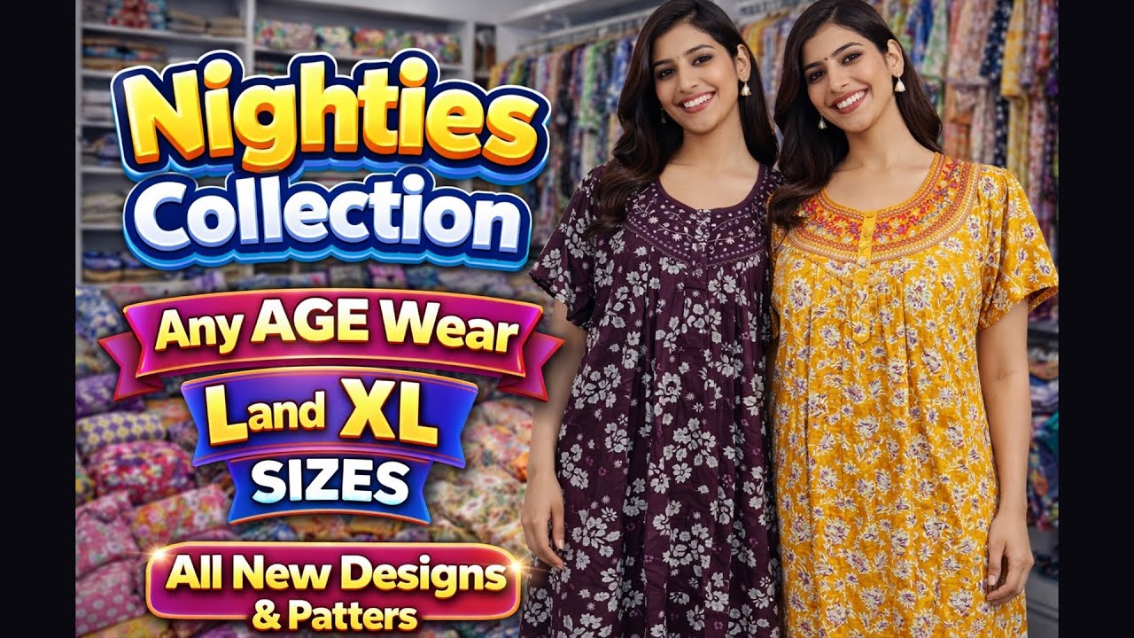 💖Premium Jessica Brand Fancy Nighty Collections/L-regular/XL/Batik, Jyoti Cotton #nighty