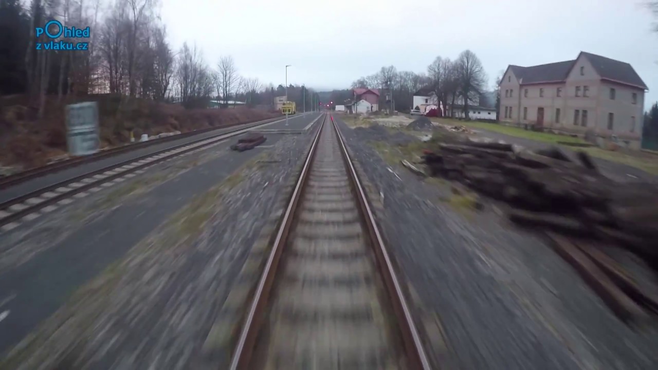 Rumburk - Děčín/ POHLED NA TRAŤ Z ČELA SOUPRAVY/ HD KVALITA