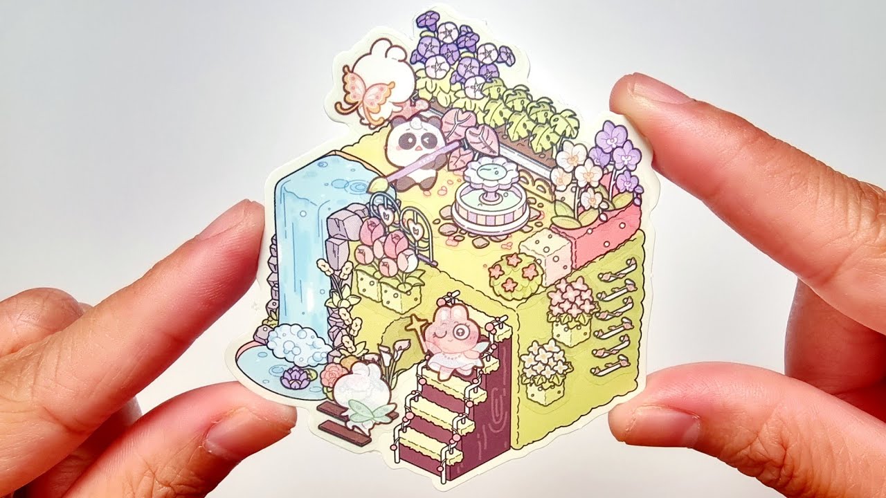 Stickers DIY Creating A Scene with 3D Landscape stickers ASMR | 3D Scene Sticker #asmr #diy #sticker