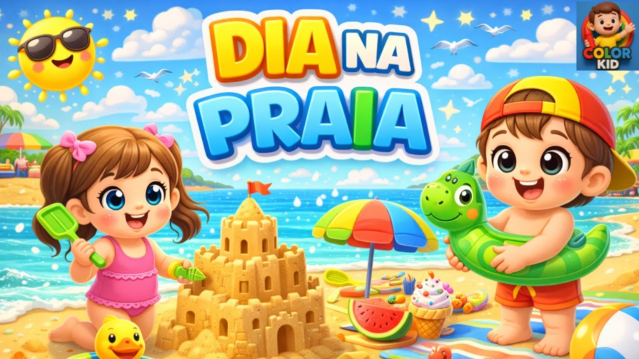 Dia na Praia – hábitos saudáveis.  | Historinhas e Músicas Infantis | Canal Color Kid